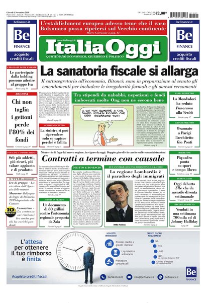 Italia oggi : quotidiano di economia finanza e politica